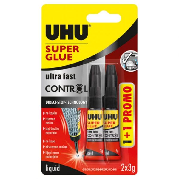 LJEPILO TRENUTAČNO  3G PLUS 1GRATIS SUPER GLUE(CIANOAKRILAT) UHU L0182000 BLISTER