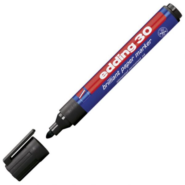 MARKER BRILJANT ZA PAPIR 1,5-3 MM EDDING 30 CRNI
