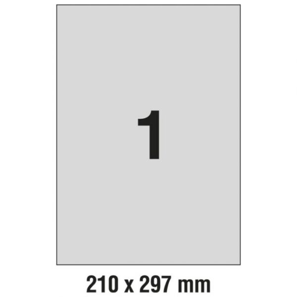 ETIKETE LASER 210X297 MM POLYESTER PK20L ZWECKFORM L6013-20 SREBRNE
