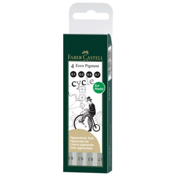 FLOMASTER ZA TEHNIČKO CRTANJE PK4 ECCO PIGMENT FABER-CASTELL 166004 CRNI BLISTER