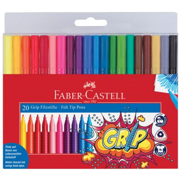 FLOMASTER ŠKOLSKI  20BOJA GRIP FABER-CASTELL 155320 BLISTER