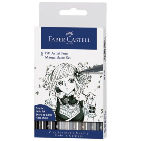 FLOMASTER PITT ARTIST  MANGA BASIC SET PK8 FABER-CASTELL 167107 BLISTER