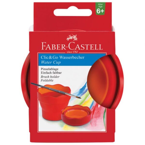ČAŠA ZA TEMPERE CLIC&AMP;GO FABER-CASTELL 181517 CRVENA BLISTER