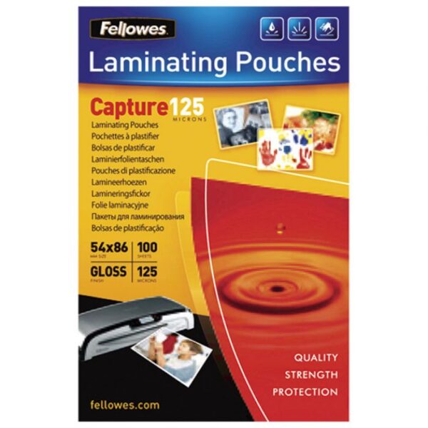 FOLIJA ZA PLASTIFICIRANJE 125MY 54X86 MM SJAJNA PK100 FELLOWES 5306302