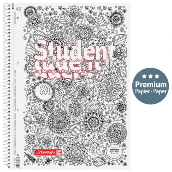 BLOK KOLEGIJ A4 KARO  80L PERFORACIJA PLUS 4RUPE ZENART FLORAL BRUNNEN 10-67428