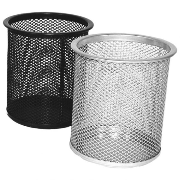 ČAŠA ZA OLOVKE METALNA ŽICA OKRUGLA FI-9XH-9,7 CM LD01-189 FORNAX SREBRNA