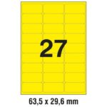 ETIKETE LK  63,5X29,6 MM PK25L ZWECKFORM L6004-25 NEON ŽUTE