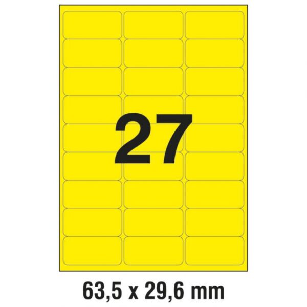 ETIKETE LK  63,5X29,6 MM PK25L ZWECKFORM L6004-25 NEON ŽUTE