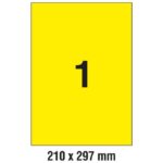 ETIKETE LK 210X297 MM PK20L ZWECKFORM L6006-20 NEON ŽUTE