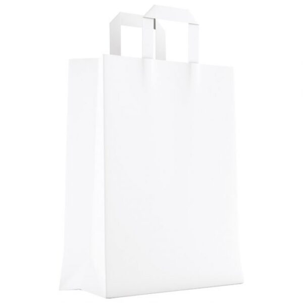 VREĆICE UKRASNE NATRON 26X35X12 CM RAVNA RUČKA PK50 DUGA BIJELE