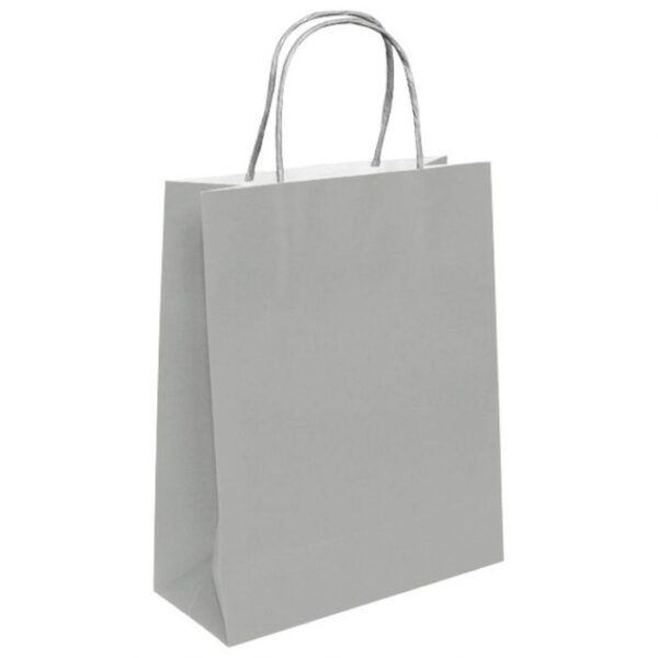 VREĆICE UKRASNE NATRON 26X35X12 CM PLETENA RUČKA PK50 DUGA SREBRNE