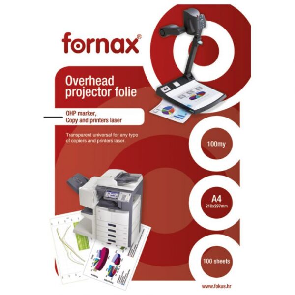 FOLIJA LK A4 OHP (ZA PREZENTACIJE) PK100 FORNAX PROZIRNA