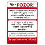 NALJEPNICE &QUOT;POZOR - FISKALIZACIJA..&QUOT; 14X19 CM FOKUS I-412