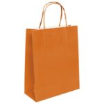 VREĆICE UKRASNE NATRON 22X31X10 CM PLETENA RUČKA PK50 DUGA NARANČASTE