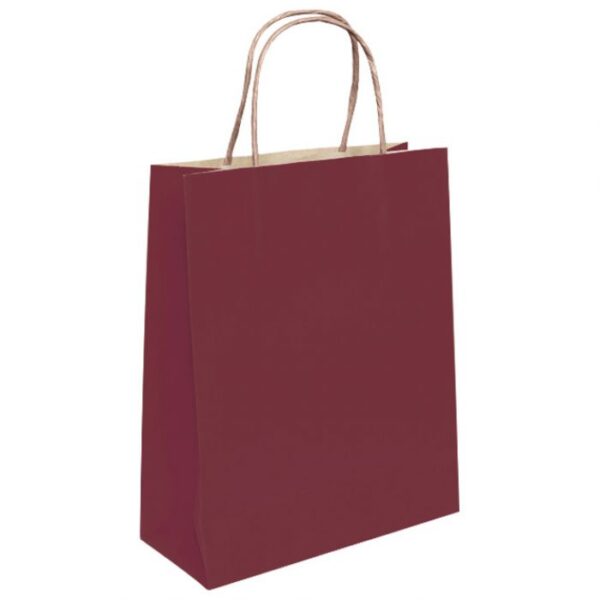 VREĆICE UKRASNE NATRON 26X35X12 CM PLETENA RUČKA PK50 DUGA TAMNOCRVENA