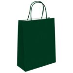 VREĆICE UKRASNE NATRON 26X35X12 CM PLETENA RUČKA PK50 DUGA TAMNOZELENE