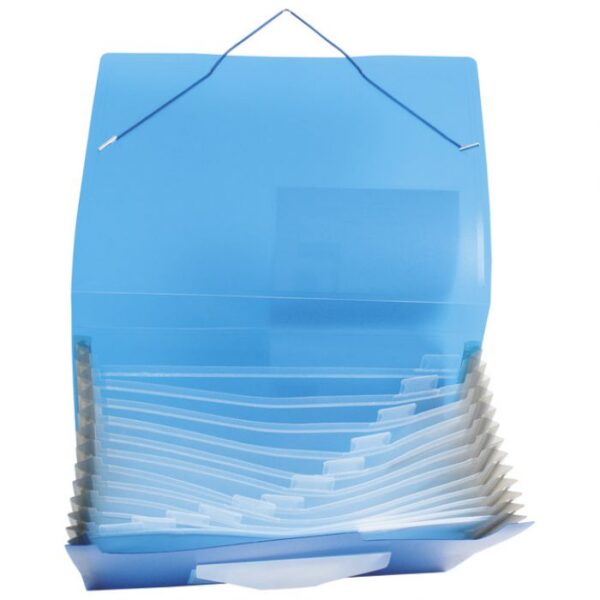 MAPA ZA KUĆNI BUDŽET 12 PREGRADA S GUMICOM PP A4 Q-CONNECT KF02479 PROZIRNO PLAVA