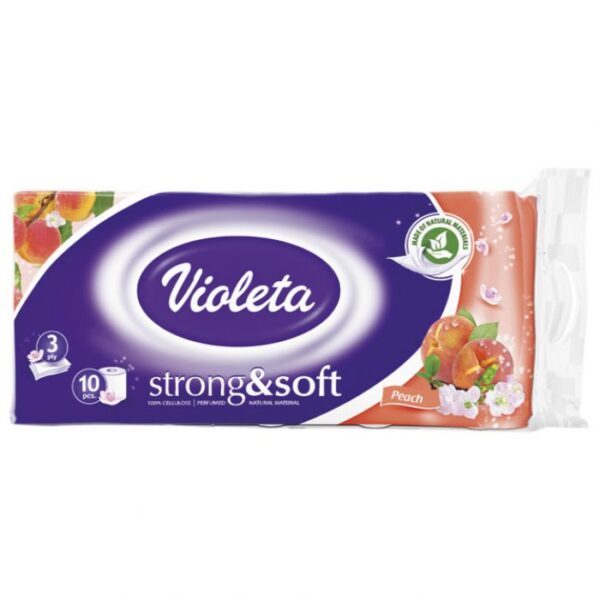 PAPIR TOALET-ROLA TROSLOJNI MIRIS BRESKVA PK10 STRONG&AMP;SOFT VIOLETA