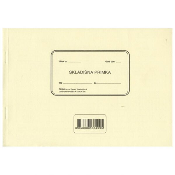 OBRAZAC A-15/NCR SKLADIŠNA PRIMKA A5 1 PLUS 2 FOKUS