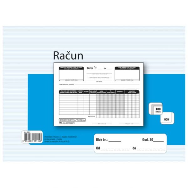 OBRAZAC A-641/NCR RAČUN A5 (BEZGOTOVINSKI) FOKUS