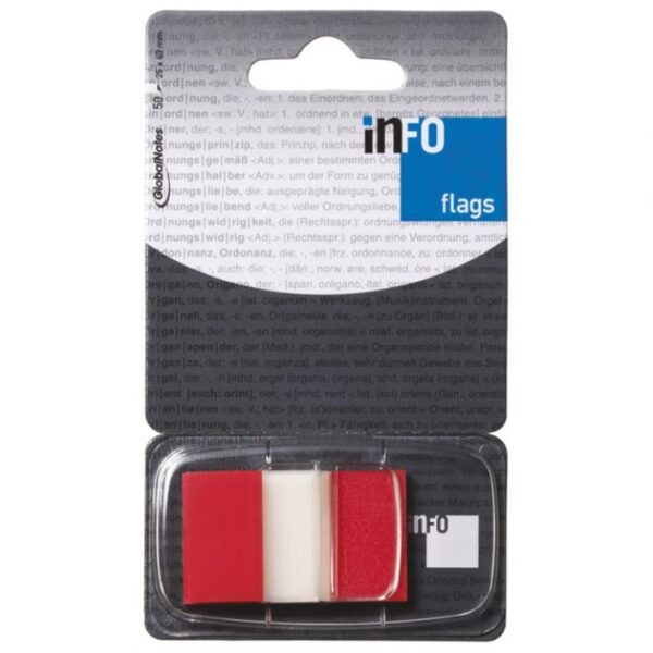 ZASTAVICA 25X43 MM 50L GLOBAL NOTES 7728-74 CRVENO-PROZIRNA BLISTER