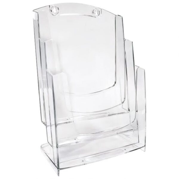 STALAK ZA PROSPEKTE STOLNI-ZIDNI A4 TRODJELNI OKOMIT ARDA 70A43 KRISTALNO PROZIRAN