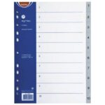 PREGRADA PLASTIČNA A4 BROJEVI 1-10 NOKI 59210 SIVA