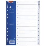 PREGRADA PLASTIČNA A4 BROJEVI 1-12 NOKI 59212 SIVA * DO ISTEKA ZALIHA