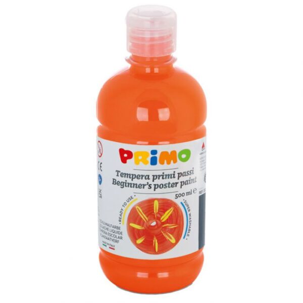 BOJA TEMPERA  0,5 LITRE PRIMO BASE 202BR500250 NARANČASTA