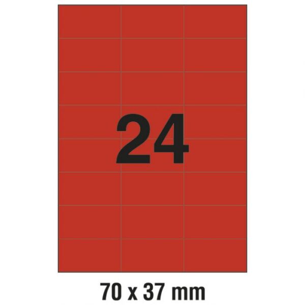 ETIKETE ILK  70X37 MM PK100L ZWECKFORM 3448 CRVENE