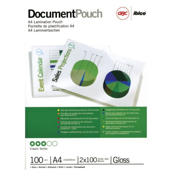 FOLIJA ZA PLASTIFICIRANJE 100MY A4 SJAJNA PK100 GBC 3740306