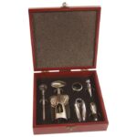 SET ZA VINO - 6 DIJELOVA U DRVENOJ KUTIJI JM038