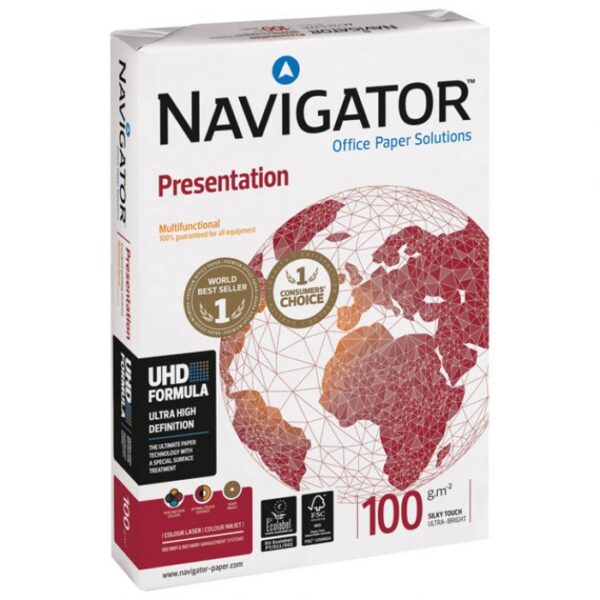 PAPIR ILK NAVIGATOR A4 100G PRESENTATION PK500 SOPORCEL