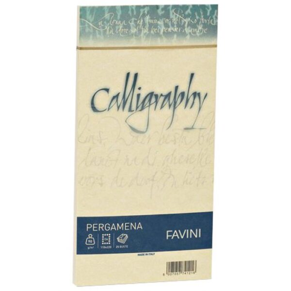 KUVERTE 11X22 CALLIGRAPHY 90G PK25 FAVINI OKER