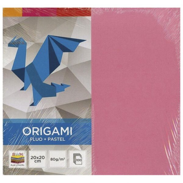 PAPIR ORIGAMI 20X20 CM 80G PK100 FLUO PLUS PASTEL INTERDRUK * DO ISTEKA ZALIHA