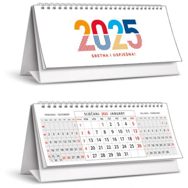 KALENDAR STOLNI MALI SA SPIRALOM SIVI * DO ISTEKA ZALIHA