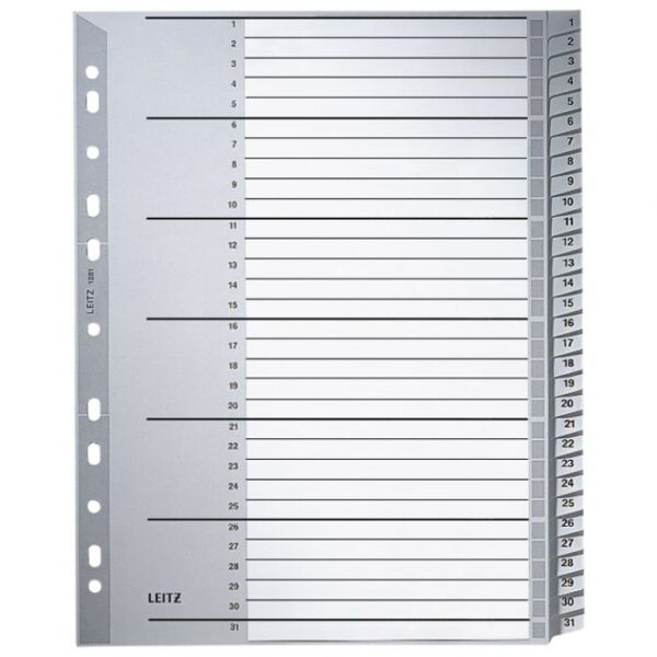 PREGRADA PLASTIČNA A4 BROJEVI 1-31 LEITZ 12810000 SIVA