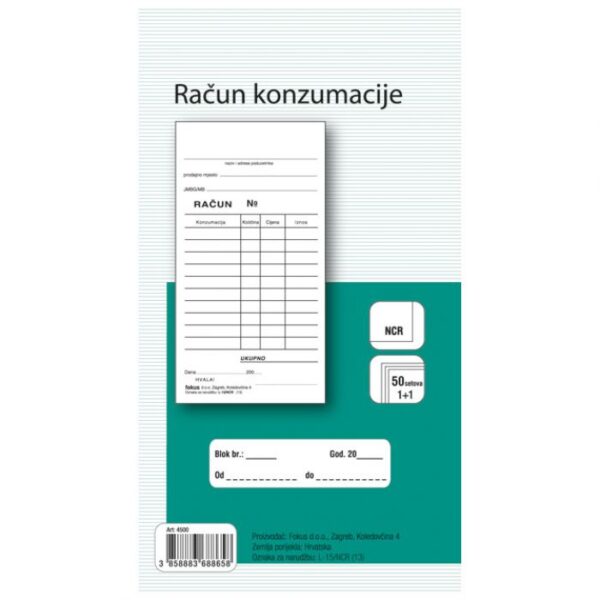 OBRAZAC L-15/NCR RAČUN KONZUMACIJE FOKUS