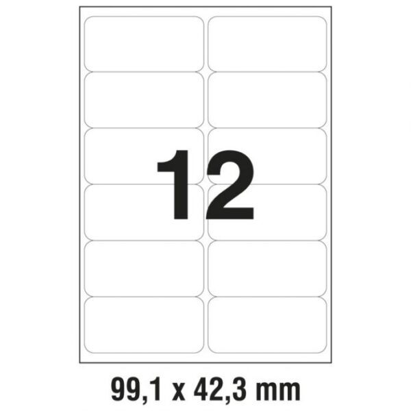 ETIKETE LK  99,1X42,3 MM POLYESTER PK25L ZWECKFORM 4772-25 PROZIRNE