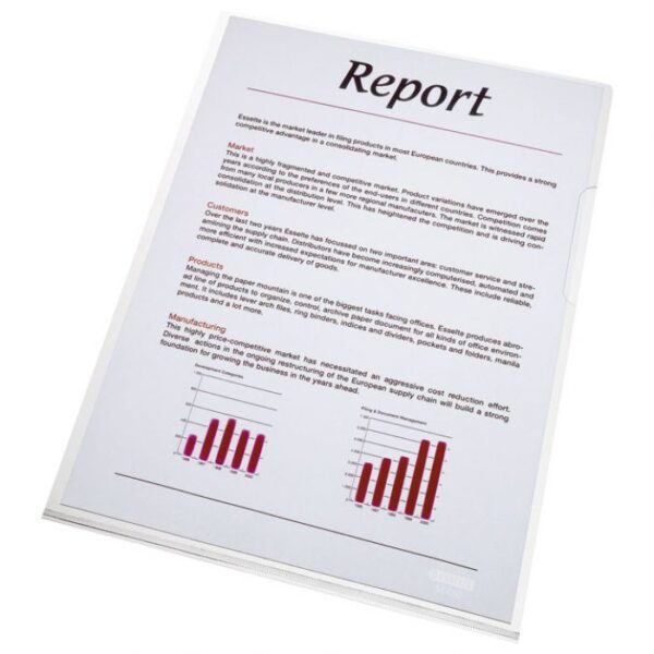 FASCIKL &QUOT;L&QUOT; 150MY PVC A4 SJAJNI GC PK25 ESSELTE 55430 PROZIRAN