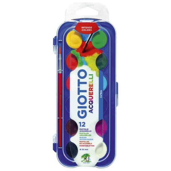 BOJA VODENA FI 30 MM 12BOJA PLUS KIST GIOTTO FILA 3512 BLISTER
