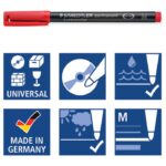 MARKER PERMANENTNI 1 MM RECIKLIRANI LUMOCOLOR STAEDTLER 317-2 CRVENI - Image 4