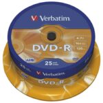 DVD-R 4,7/120 16X SPINDL MAT SILVER PK25 VERBATIM 43522