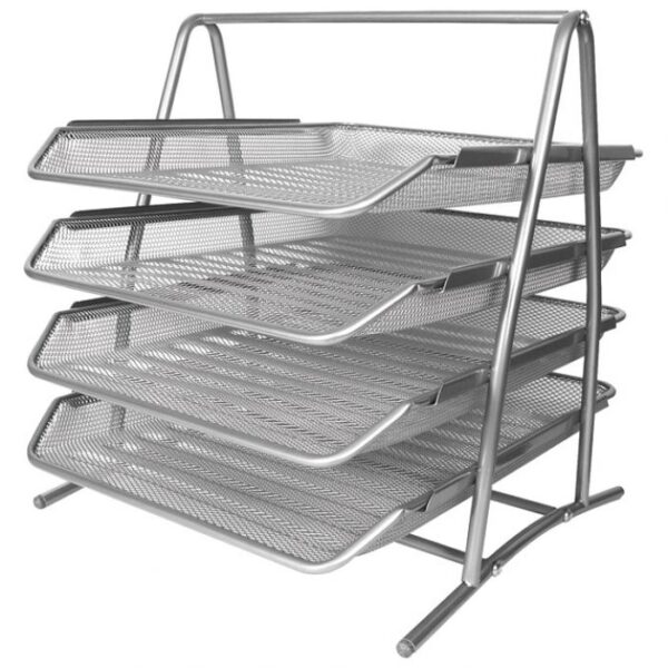 STALAK ZA SPISE VODORAVNI ŽICA 4 LADICE LD01-58-4 FORNAX SREBRNI