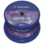 DVD PLUS R 4,7/120 16X SPINDL MAT SILVER PK50 VERBATIM 43550