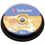 DVD-R 4,7/120 16X SPINDL MAT SILVER PK10 VERBATIM 43523