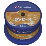 DVD-R 4,7/120 16X SPINDL MAT SILVER PK50 VERBATIM 43548