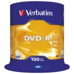 DVD-R 4,7/120 16X SPINDL MAT SILVER PK100 VERBATIM 43549