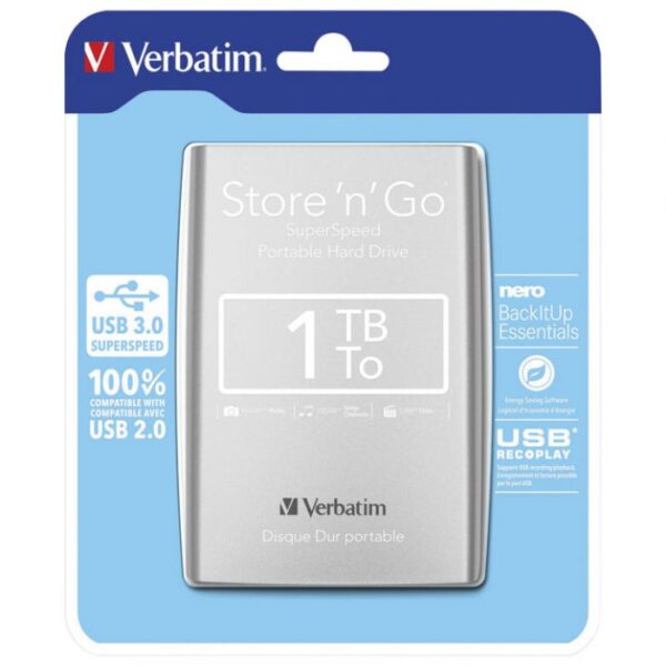HARD DISK 2.5&QUOT;     1TB USB 3.0 VERBATIM 53071 SREBRNI BLISTER