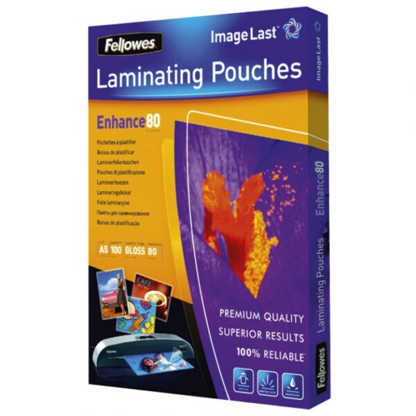 FOLIJA ZA PLASTIFICIRANJE  80MY A4 SJAJNA PK100 IMAGELAST FELLOWES 5306114